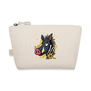 Cartoon Warzenschwein Zebra Blume - Bio-Täschchen - Natur - Vorne