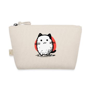 Mignon dessin animé gros chat cercle rouge - Trousse biologique - nature - Devant