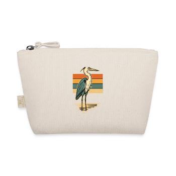 Vintage Heron silhouette with retro background - Organic Pouch - nature - Front