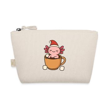 Axolotl heiße Schokolade Weihnachten - Bio-Täschchen - Natur - Vorne