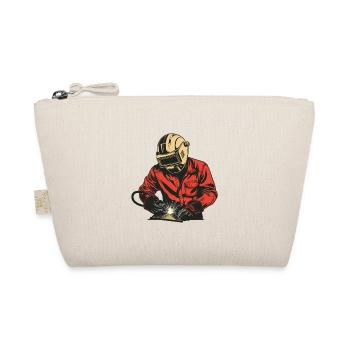 Soudeur en combinaison rouge avec casque - Trousse biologique - nature - Devant