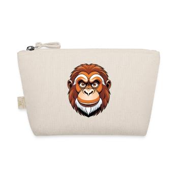 Graphic monkey portrait in warm tones - Organic Pouch - nature - Front