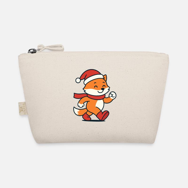 Cute winter fox with hat & scarf Organic Pouch