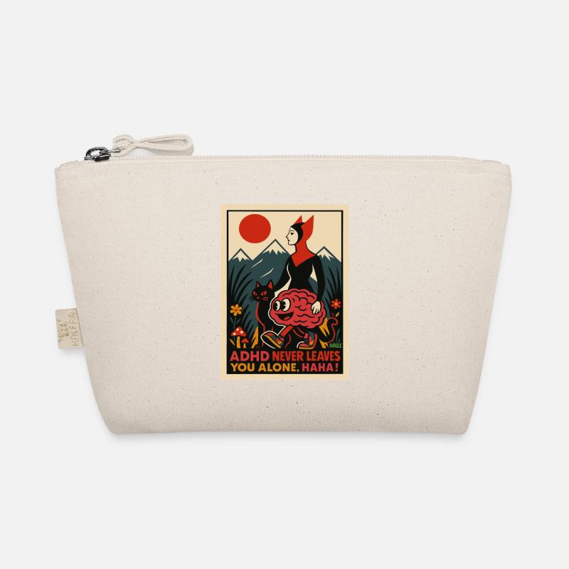 Brain Cat Adventure in Mountain Sunset Organic Pouch