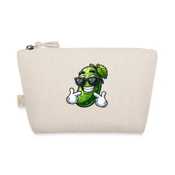 Cool Cucumber Cartoon Sunglasses Summer Fun - Organic Pouch - nature - Front
