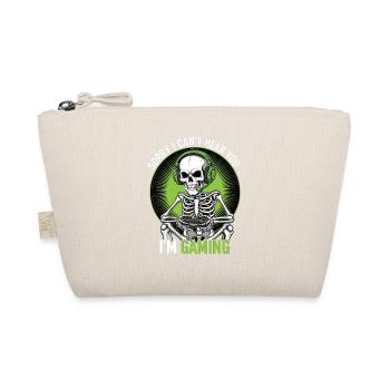 Humorous skeleton gaming print - Organic Pouch - nature - Front
