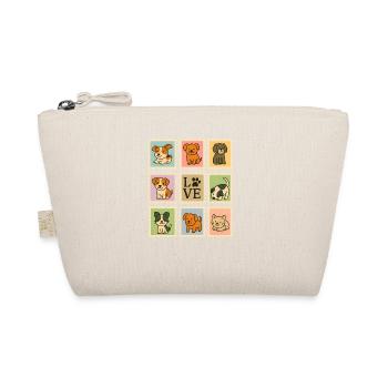 Adorable Puppy Dog Collection with Love Motif - Organic Pouch - nature - Front