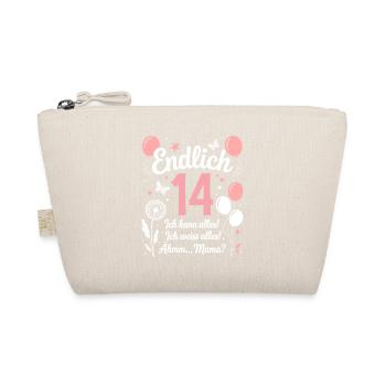 Finally 14 Birthday 14 Years Gift Girl - Organic Pouch - nature - Front