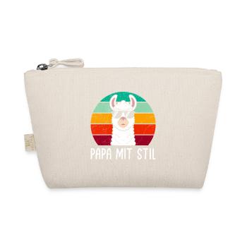 Väter Retro PAPA MIT STIL Lama Lustiges - Bio-Täschchen - Natur - Vorne