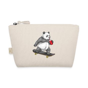 Panda Skater Skateboard - Bio-Täschchen - Natur - Vorne