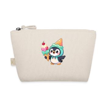mignon pingouin dessin animé crème glacée été drôle - Trousse biologique - nature - Devant