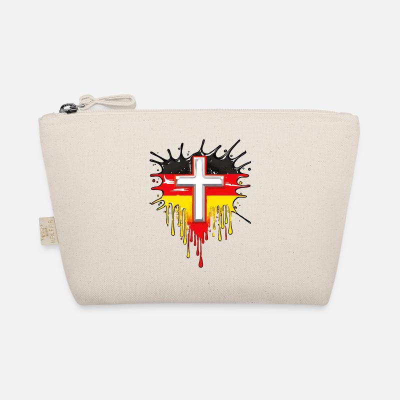 CHRISTLICHES KREUZ DEUTSCHE FLAGGE Bio-Täschchen