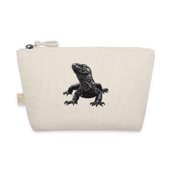 Dunkler Komodowaran Kunstdruck - Bio-Täschchen - Natur - Vorne
