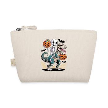 Halloween Skeleton dinosaurss Halloween - Organic Pouch - nature - Front