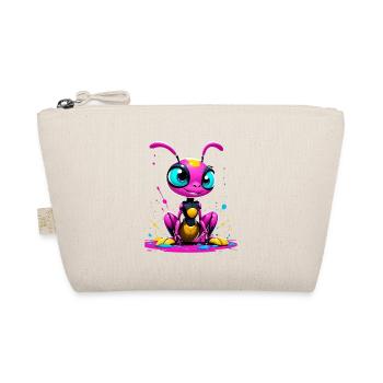 Ant - Colorful Insect Caricature on Canvas - Organic Pouch - nature - Front