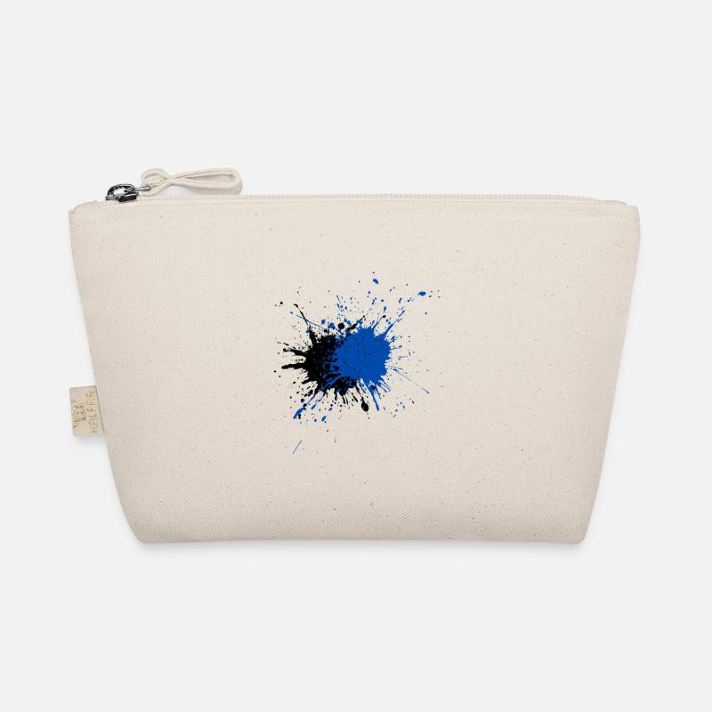 Kreativer blauer Farbspritzer Druck - Bio-Täschchen - Natur