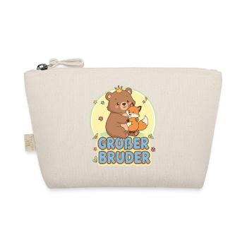 Niedlicher Bär und Fuchs Geschwister Design - Bio-Täschchen - Natur - Vorne