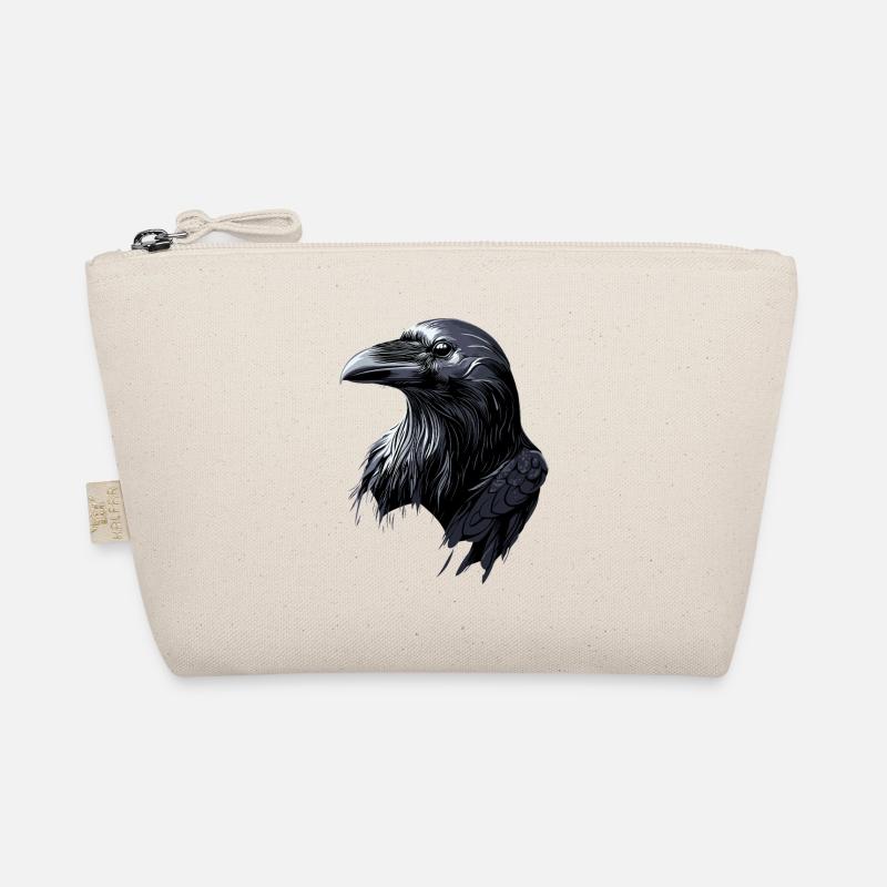 Raven, Crow, Bird, Raven Crow, Jackdaw, Black Raven Organic Pouch