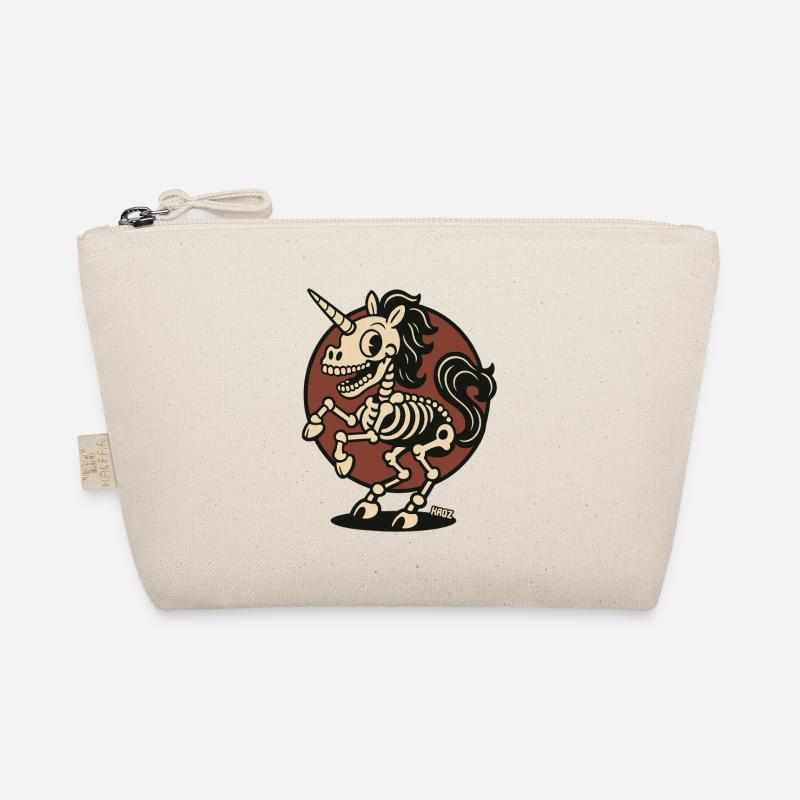 Skeleton Unicorn Retro Cartoon Organic Pouch