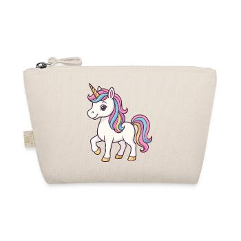 Colorful unicorn with pastel mane - Organic Pouch - nature - Front