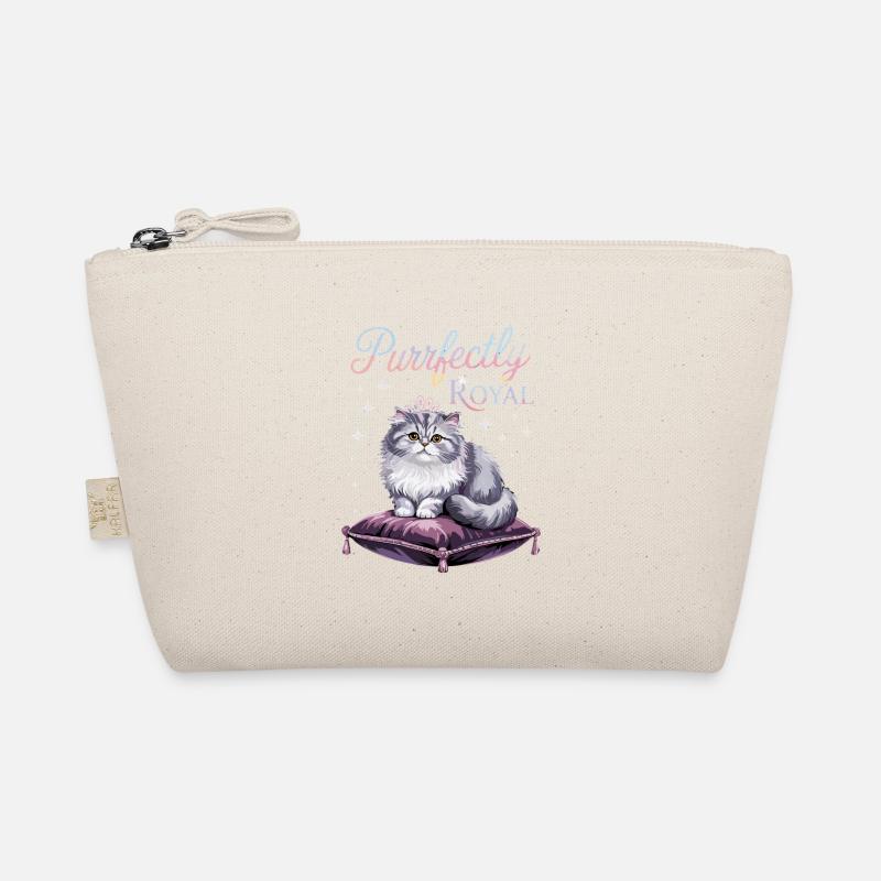 Purrfectly Royal Cat on Pillow with Crown Organic Pouch