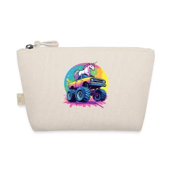 Glowing unicorn on monster truck - Organic Pouch - nature - Front