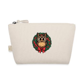 Owl in Christmas wreath - Organic Pouch - nature - Front
