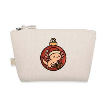 Christmas Axolotl – Christmas Ornament Design - Organic Pouch - nature - Front