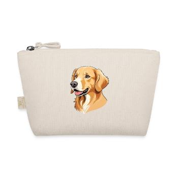 Golden Retriever Cartoon Head Portrait - Organic Pouch - nature - Front