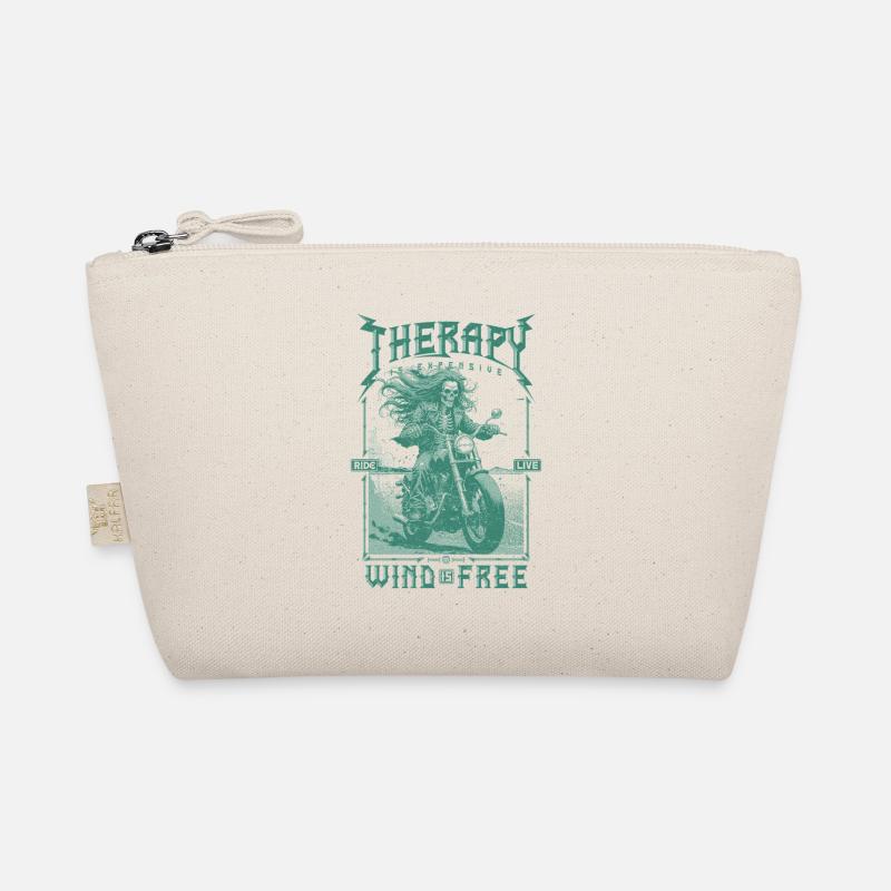 Therapy is Expensive Wind is Free Motorcycle Rider Organic Pouch
