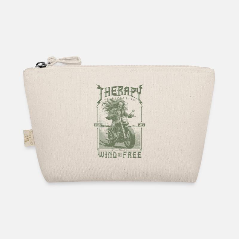 Therapy is Expensive Wind is Free Motorcycle Rider Organic Pouch