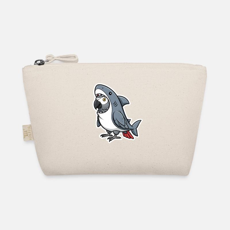 Shark Grey Parrot Cartoon Organic Pouch
