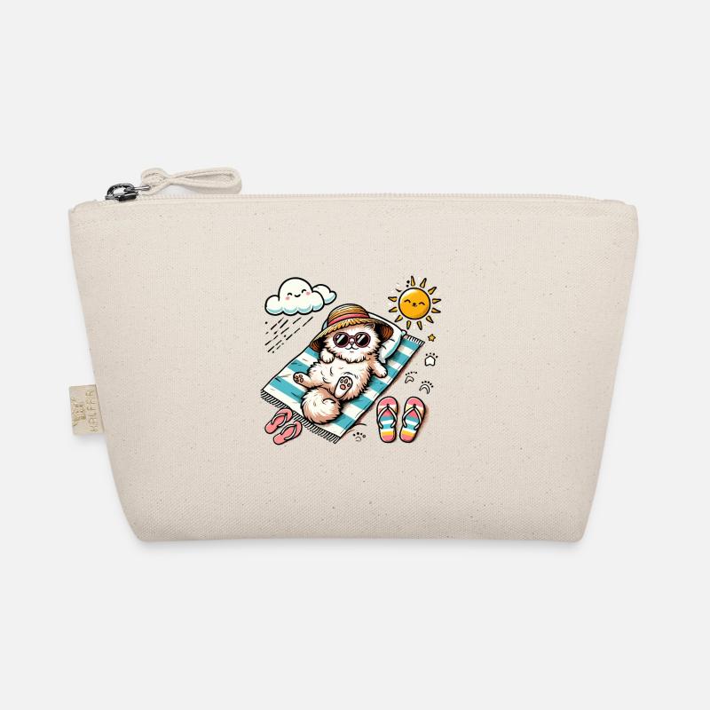 Strandkatze Relaxing Sonne Bio-Täschchen