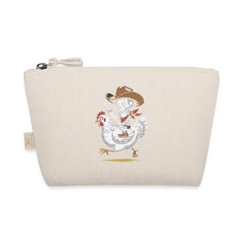 Skeleton cowboy on hen - Organic Pouch - nature - Front