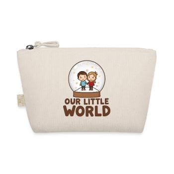Snow Globe Couple Heart – Our Little World Xmas - Organic Pouch - nature - Front