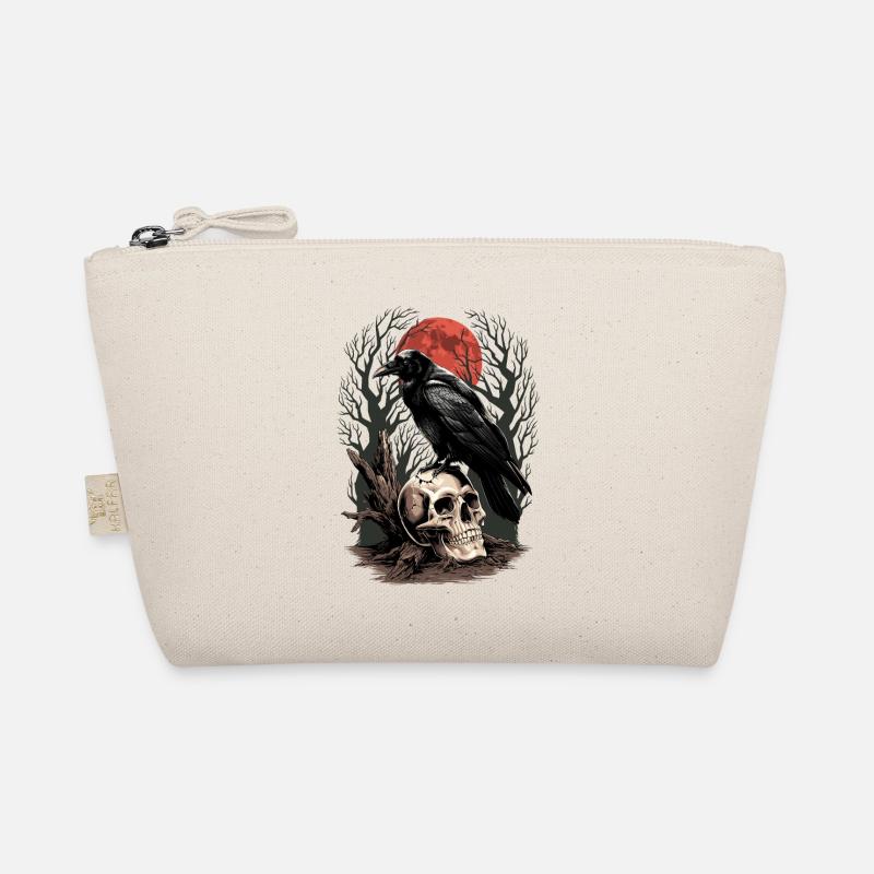 Corbeau Crâne Lune Crâne Gothique Corbeau Noir Trousse biologique