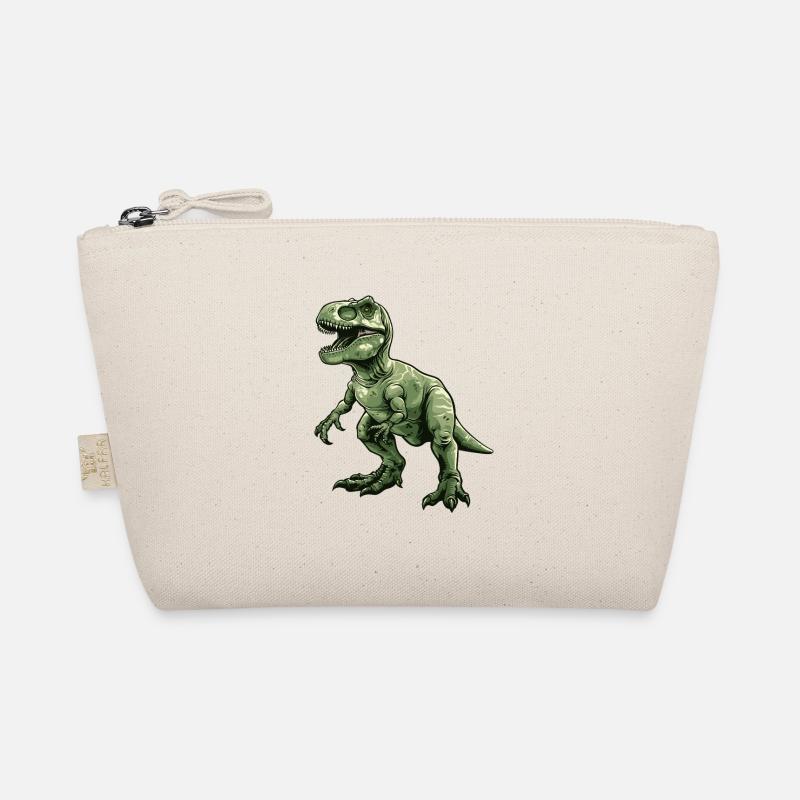Grüner Retro Dino T Rex Bio-Täschchen