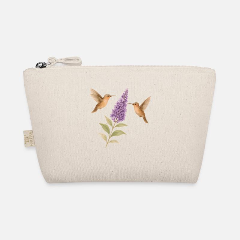 Kolibris mit Blüten Cottagecore Bio-Täschchen