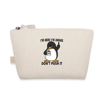 Funny Penguin Coffee Early Bird Saying - Organic Pouch - nature - Front