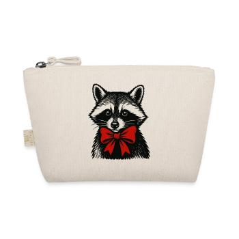 Christmas raccoon with bow - Organic Pouch - nature - Front