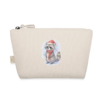 Aquarell Weihnachts Waschbär - Bio-Täschchen - Natur - Vorne