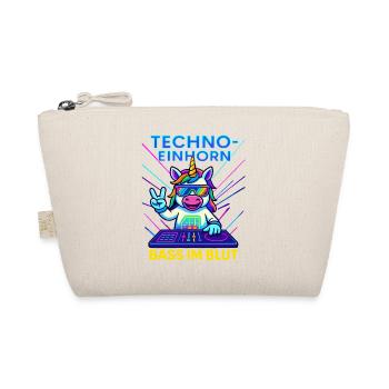 Techno Einhorn Bass im Blut - Bio-Täschchen - Natur - Vorne
