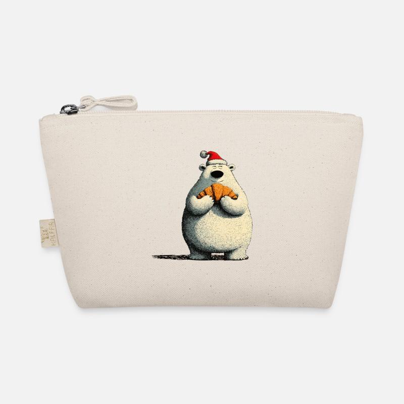 Christmas Polar Bear with Croissant Organic Pouch