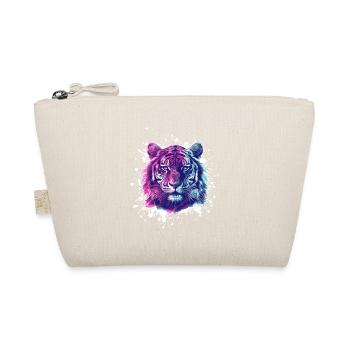 Neon Tiger Splatter Portrait - Bio-Täschchen - Natur - Vorne