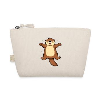 Cheerful beaver happy to jump - Organic Pouch - nature - Front
