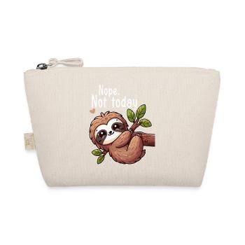 Sloth Lazy Day Nope Not Today - Organic Pouch - nature - Front
