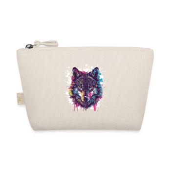 Wolf Animal Splash of Color - Organic Pouch - nature - Front