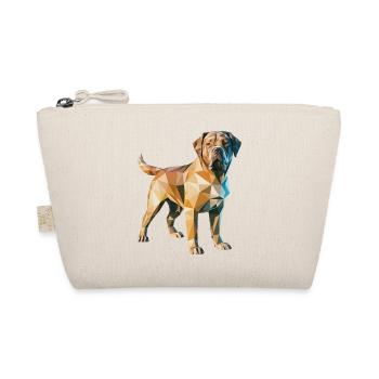 Brauner Hund - Cooles Low-Poly-Logo - Bio-Täschchen - Natur - Vorne