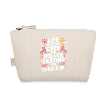 Roller Skating Saying Cats Joke Skating Gift - Organic Pouch - nature - Front