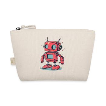 Retro Roboter Cartoon Sticker - Bio-Täschchen - Natur - Vorne